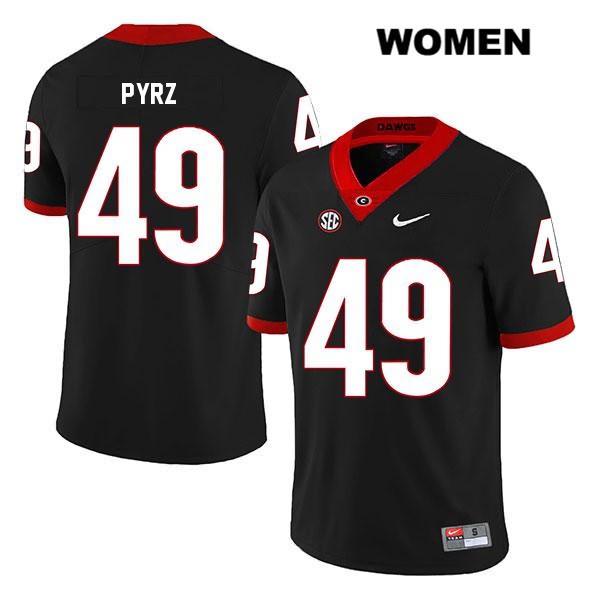 Georgia Bulldogs Women's Koby Pyrz #49 NCAA Legend Authentic Black Nike Stitched College Football Jersey SMQ8656BO